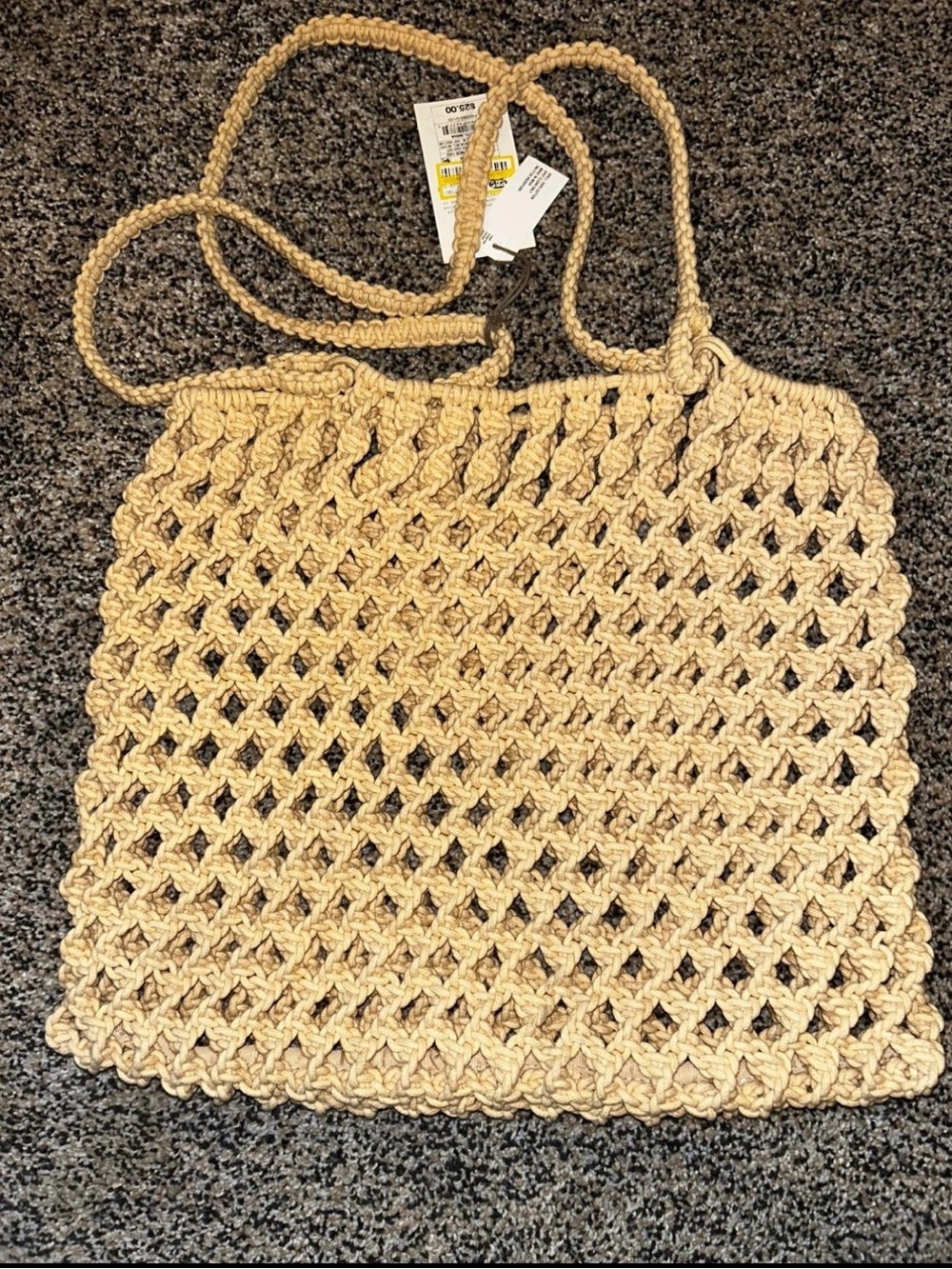 a new day Natural Crochet Open-Weave Tote